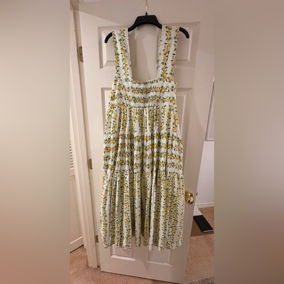 Anthropologie Lemon 🍋 Print Dress in White and Yellow - Picture 2 of 5